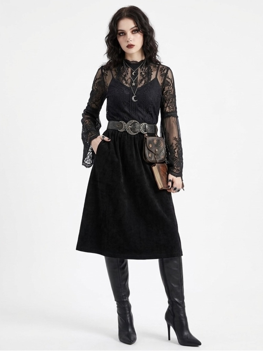 R&K Originals Elegant Black Women's Skirt